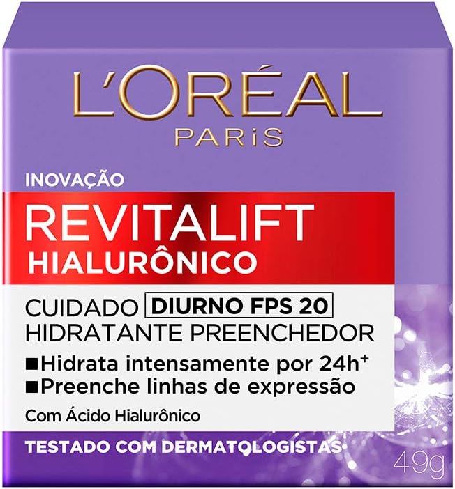 L'Oréal Paris Creme Facial Anti-Idade com Ácido Hialurônico Revitalift